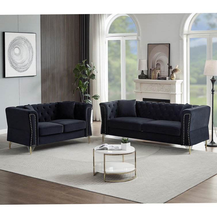 Mercer41 Havin 2 Piece Velvet Living Room Set Wayfair